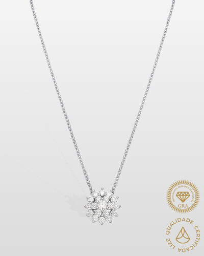Foto Colar Floraly Moissanite - 3,0 mm - 0.74ct - Prata 925