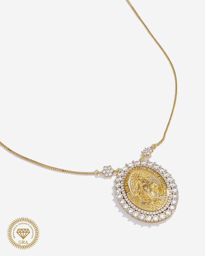 Foto Colar Medalha Nossa Senhora Das Graças Moissanite - 2,5mm - 0.0625 ct - Prata 925