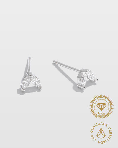 Foto Brinco Catarina Moissanite 2*4mm - 0.28ct - Prata 925