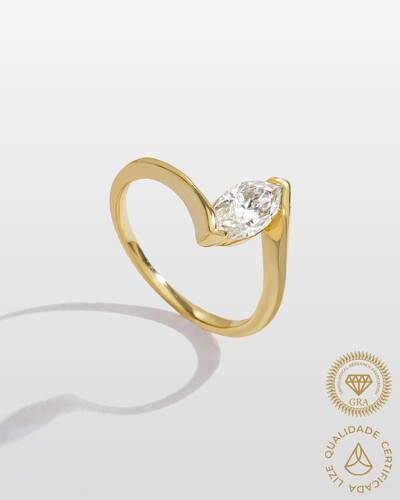 Foto Anel Athena- Moissanite 5*10 mm - 1.0ct - Prata 925