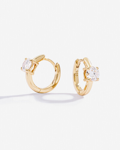Foto Brinco Argola Mariah - Moissanite 5 mm - 1ct - - Prata 925