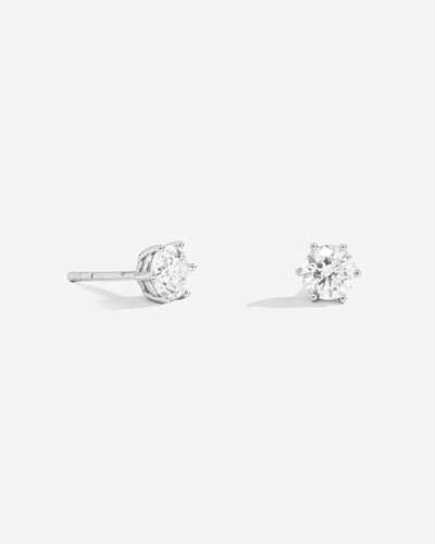 Foto Brinco Solitário Thaís - Moissanite 5 mm - 1ct - Prata 925