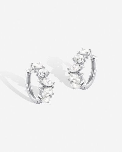 Foto Brinco Argola Lena - Moissanite - 6x4mm- 5.2 ct - Prata 925