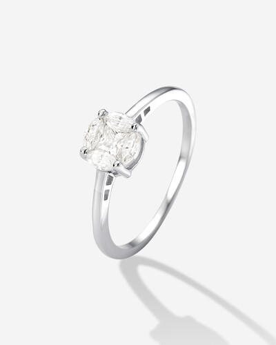 Foto Anel Aparador Noite & Luz Moissanite - 3.3 mm - 0,2 ct Prata 925