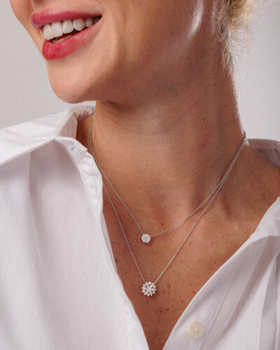 Foto Colar Floraly Moissanite - 3,0 mm - 0.74ct - Prata 925