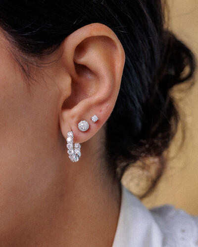 Foto Brinco Moissanite Petit - Moissanite - 3 mm - 0.2ct - Prata 925