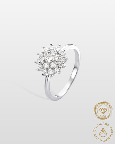 Foto Anel Floraly Moissanite - 3mm - 0.74ct - Prata 925