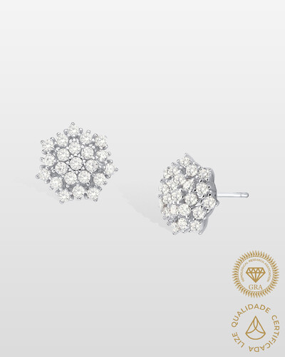 Foto Brinco Celine Moissanite - 1.12ct - 1,3 cm - Prata 925