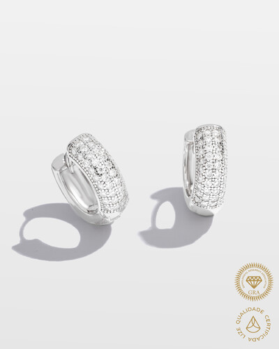 Foto Brinco Argola Camille Moissanite - 1.1mm - 0.457ct - Prata 925