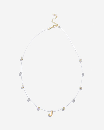 Foto Colar Fio Invisível Inicial Luiza - Personalizado