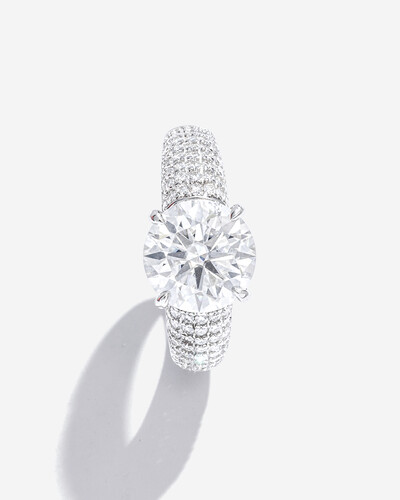 Foto Anel Solitário Callie Moissanite - 10mm - 4.0ct - Prata 925