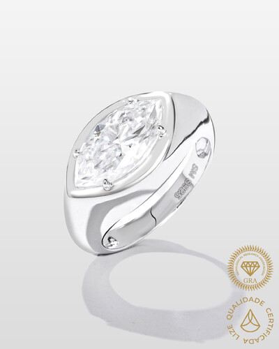Foto Anel Mindinho Nayana - Moissanite - 4.0ct - Prata 925