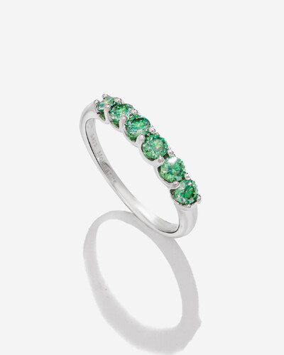 Foto Anel Aparador Moissanite Classic Color - 3 mm - 0.1ct - Prata 925