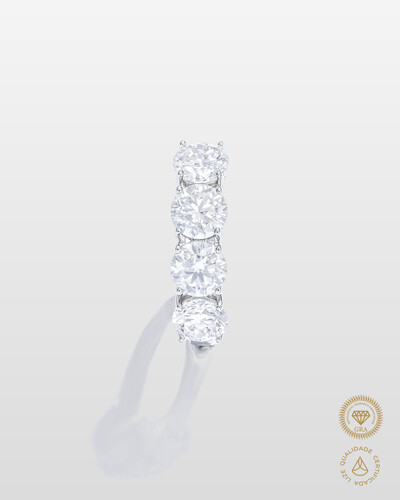 Foto Anel Aparador Graci - Moissanite - 6 mm- 3.2ct - Prata 925