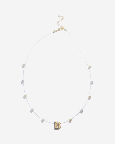 Foto Colar Fio Invisível Inicial Luiza - Personalizado