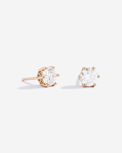 Foto Brinco Emily - Moissanite 6,5 mm -2ct - - Prata 925