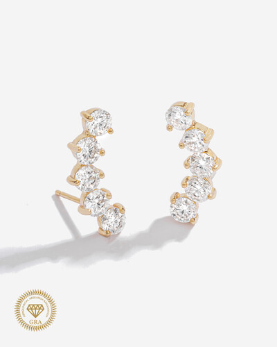 Foto Brinco Ear Cuff Lari Moissanite 4mm - 3.0ct - Prata 925