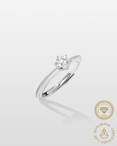 Foto Anel Solitário Glitz - Moissanite 5 mm - 6 garras - 0.5ct - Prata 925