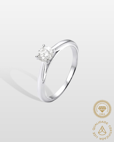 Foto Anel Solitário Moissanite 5 mm - Prata 925