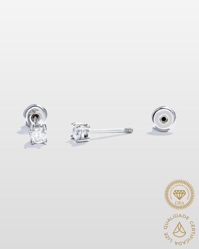 Foto Brinco Ponto de Luz Lunary Moissanite - 2mm - 0.03ct - Prata 925