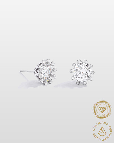 Foto Brinco Moissanite Ana - 8mm - 2,0ct Prata 925
