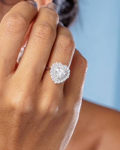 FotoAnel Coração Di Luce Moissanite - 7 mm - 1.2ct - Prata 925