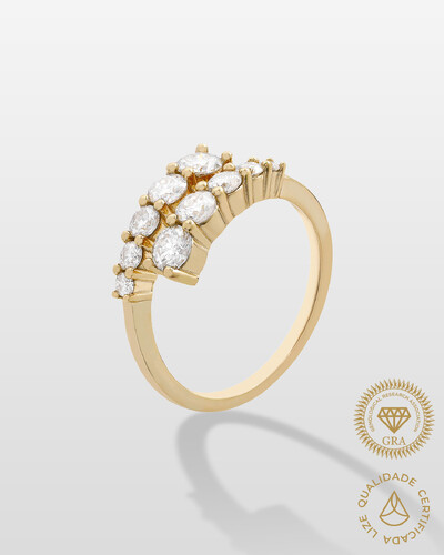 Foto Anel Tiana Ajustável - Moissanite - 1.0ct - 6,5 mm - Prata 925
