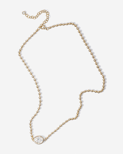 FotoColar de Bolinhas Kelly - Moissanite 8 mm x 10 mm - 3ct - Prata 925