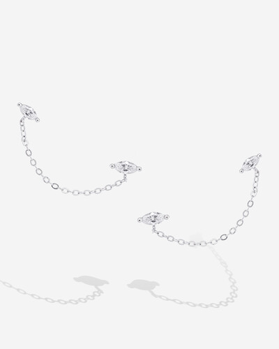 Foto Brinco Ear Line Luna - Moissanite - Prata 925