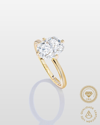 Foto Anel Solitário Elena - Moissanite - 10 mm- 4.0ct - 4 Garras - Prata 925