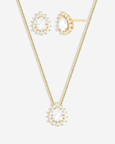 Foto Conjunto Colar e Brinco Gota Mari