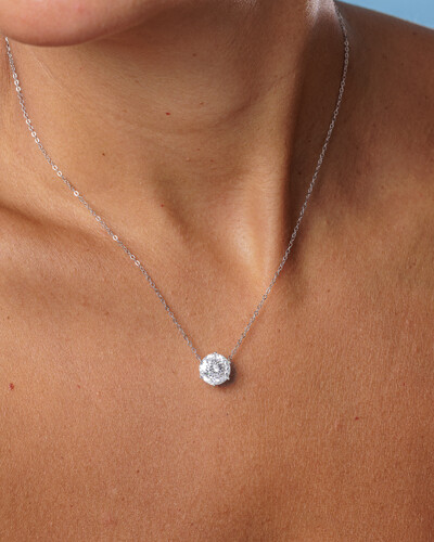 FotoColar Évora Moissanite - 9,5 mm - 3.5 ct - Prata 925