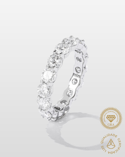 Foto Anel Moissanite Aparador Suzy- 4mm - 0.3ct - Prata 925