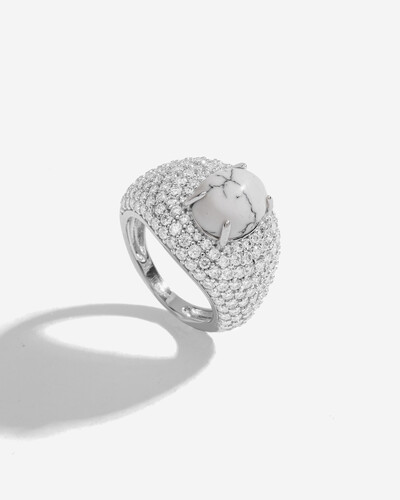 Foto Anel Mindinho Turquesa Branca - Moissanite - 1.5mm - 2.37ct - Prata 925