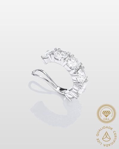 Foto Piercing Aurora- Moissanite 3,5 mm - 0.2ct- Prata 925