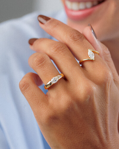 Foto Anel Athena- Moissanite 5*10 mm - 1.0ct - Prata 925