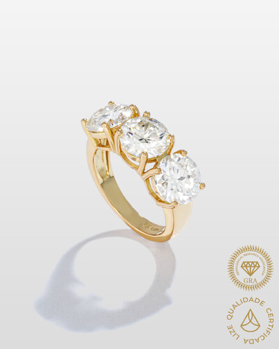 Foto Anel Mariah - Moissanite - 6.0ct - 8 mm - Prata 925