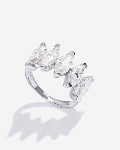 Foto Anel Aparador Melanie- Moissanite 5 mm - ct - Prata 925