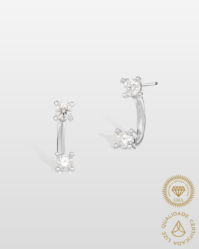 Foto Brinco Ponto de Luz Fiorella Moissanite - 3mm - 0.4ct - Prata 925