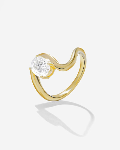 Foto Anel Orgânico Moissanite Redondo- 7 mm- 1.2ct - Prata 925