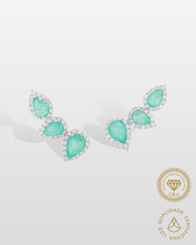Foto Brinco Ear Cuff Beatrice Moissanite 1.3 mm - 0.77ct - Prata 925