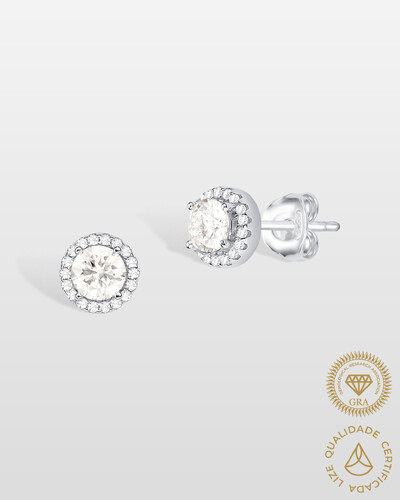 Foto Brinco Luxo Moissanite 5 mm - Prata 925