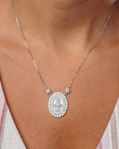 FotoColar Medalha Nossa Senhora Das Graças - Prata 925