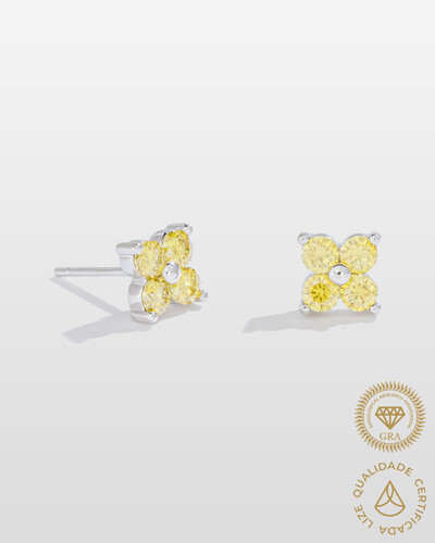 Foto Brinco Moissanite Noelle - 0.1ct - 0,6 mm -Prata 925