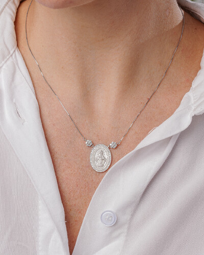 FotoColar Medalha Nossa Senhora Das Graças - Prata 925