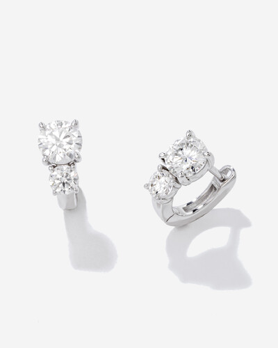 Foto Brinco Argola Moissanite Melody - Prata 925