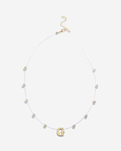 Foto Colar Fio Invisível Inicial Luiza - Personalizado