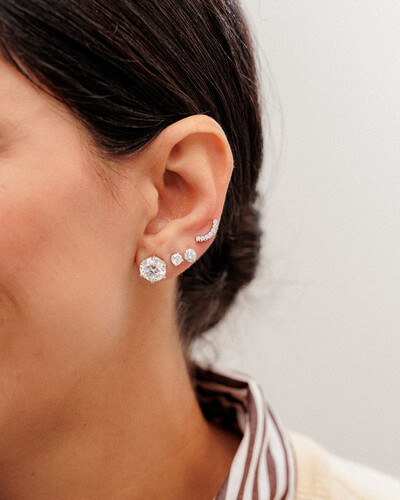 Foto Brinco Moissanite Livia - Moissanite 0.6ct - 4 mm - Prata 925