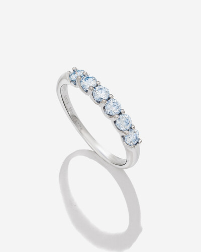 Foto Anel Aparador Moissanite Classic Color - 3 mm - 0.1ct - Prata 925