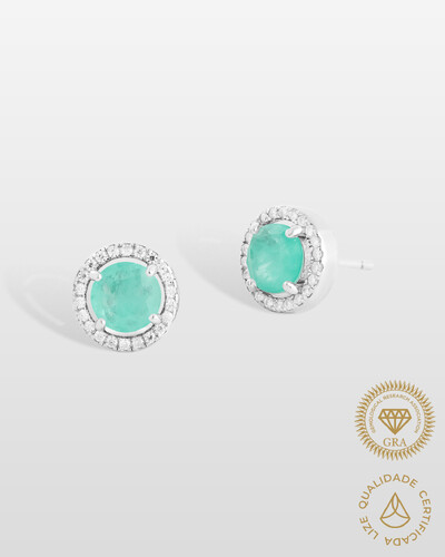 Foto Brinco Mini Camafeu Beatrice Moissanite 1.4 mm - 0.22ct - Prata 925